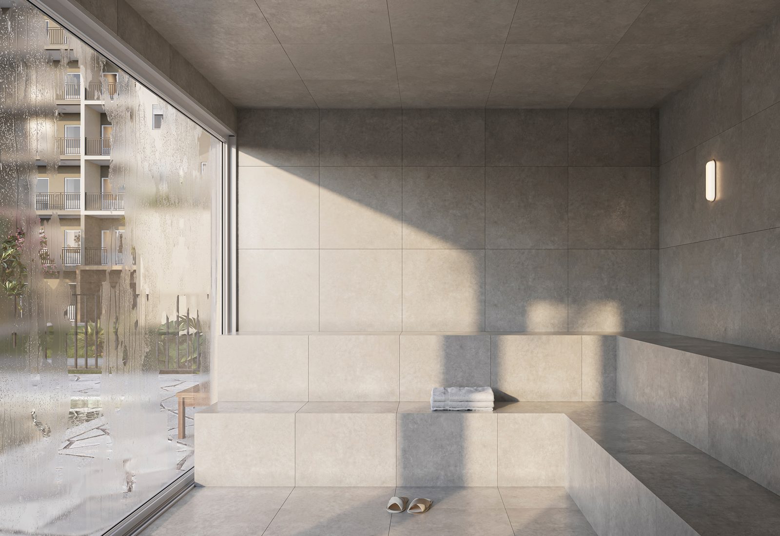 Perspectiva ilustrada da sauna