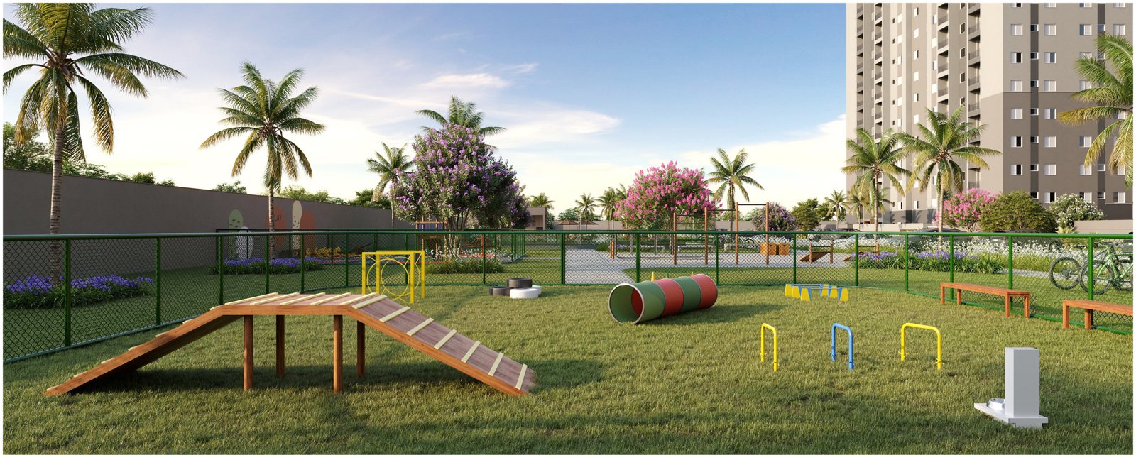Perspectiva ilustrada do pet place